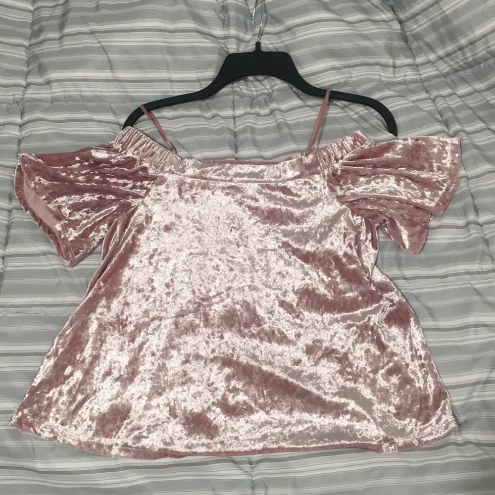 One Clothing Cropped Velvet Top
